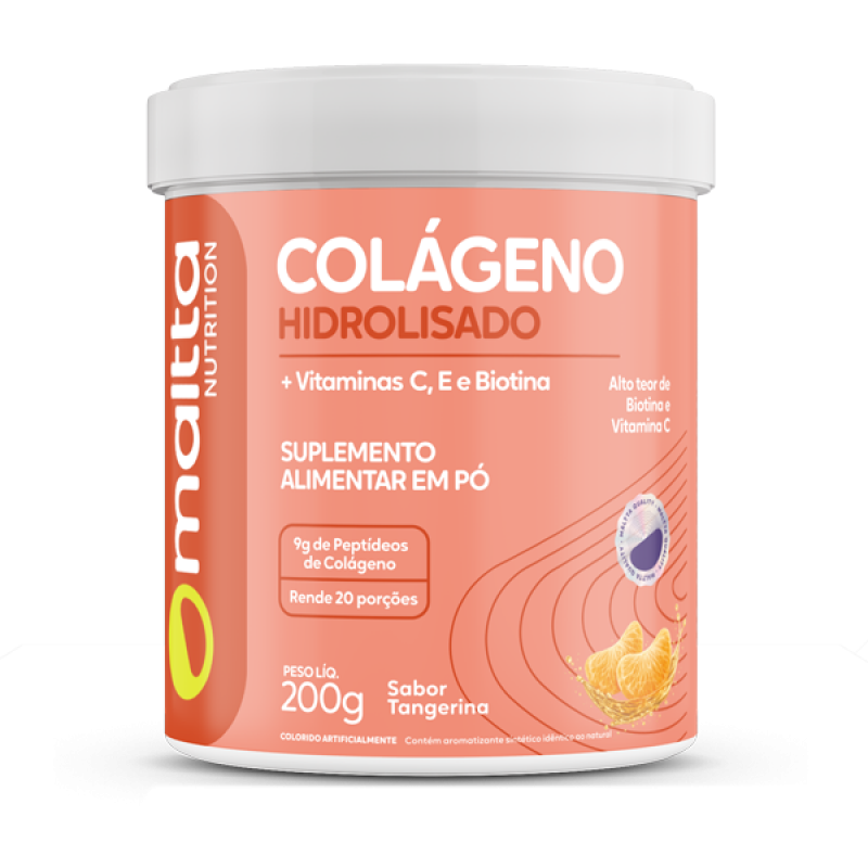 Colágeno Hidrolisado com Vitaminas Sabor Tangerina 200g 