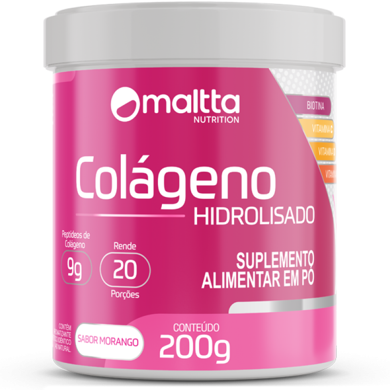 Colágeno Hidrolisado Sabor Morango 200g 