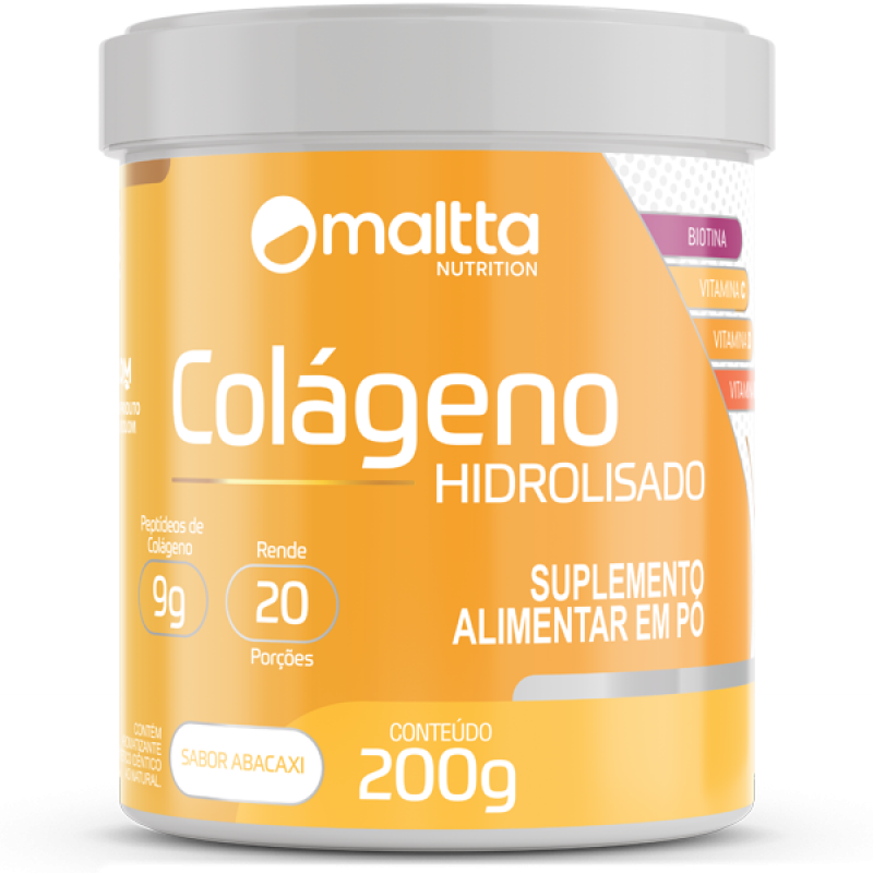 Colágeno Hidrolisado com Vitaminas Sabor Abacaxi 200g 