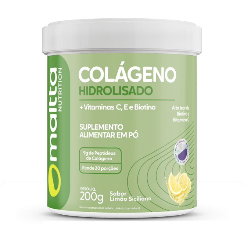 Colágeno Hidrolisado com Vitaminas Sabor Limão Siciliano 200g 